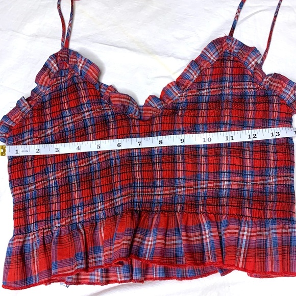 Emory Park Red Plaid Crop Top Size S NWOT - Picture 7 of 7